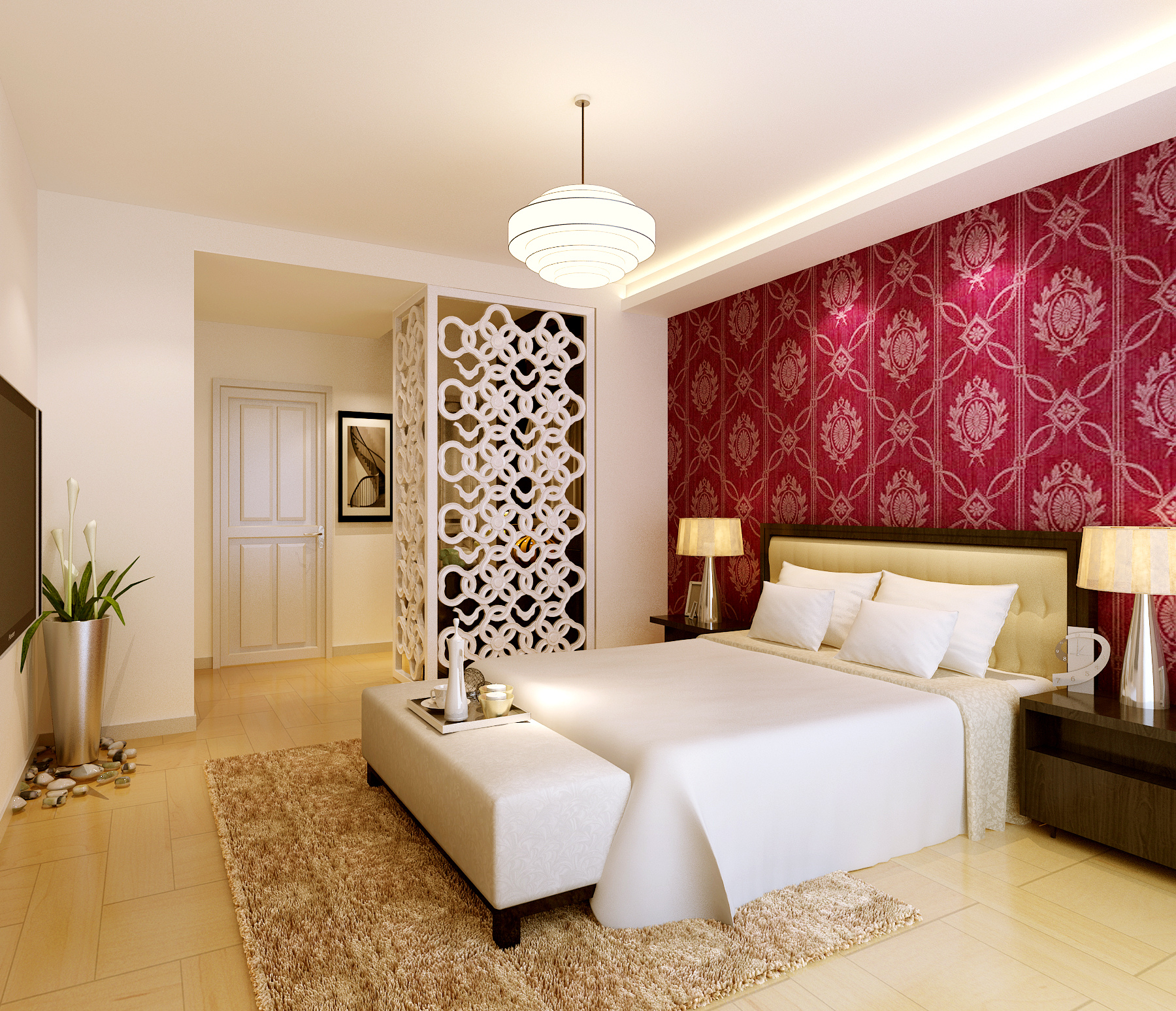 臥室裝修墻紙_臥室壁紙裝修效果圖_廈門(mén)臥室裝修